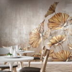 Wall murals Painting of leaves on a wall