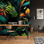 Wall murals Vibrant tropical leaves and flowers