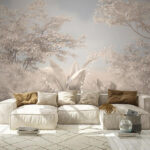 Wall murals Calm landscape with gentle foliage