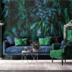 Wall murals Lush green foliage, vibrant texture