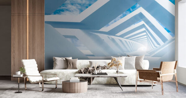 White structure with blue sky and clouds Wall murals White structure with blue sky and clouds