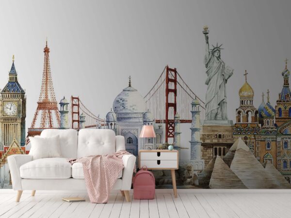 Watercolor of a famous landmark Wall murals Watercolor of a famous landmark