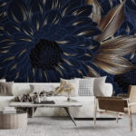 Wall murals Elegant floral design with dark tones.