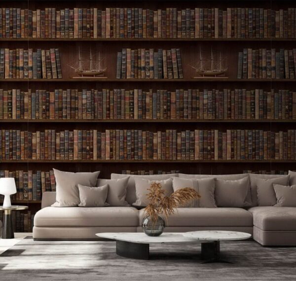 Wall of books with boats on them Wall murals Wall of books with boats on them