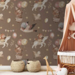 Wall murals Pattern of animals and balloons