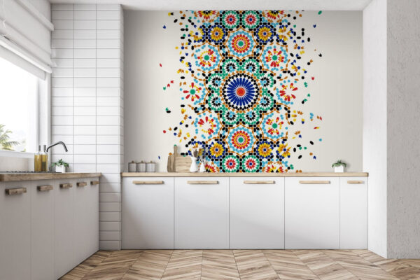 Colorful pattern with a green center Wall murals Colorful pattern with a green center