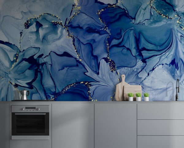 Ethereal Blues Intersect Sparkling Paths Wall murals Ethereal Blues Intersect Sparkling Paths