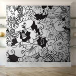 Wall murals Black and white image of a black object