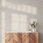 Wall murals White and orange pattern