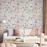 Wall murals Colorful floral garden in spring.