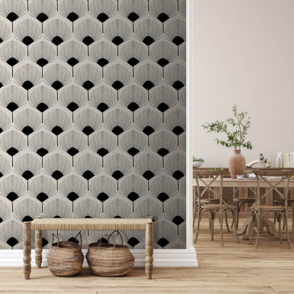 Pattern of hexagons on a black background Wall murals Pattern of hexagons on a black background