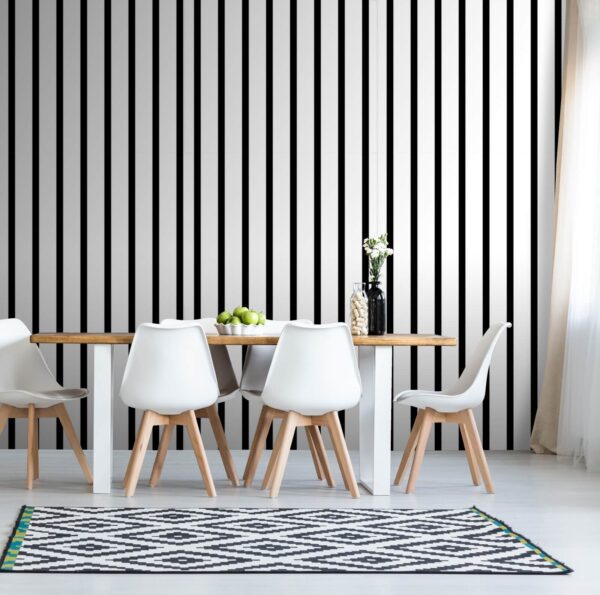 Black and white vertical lines Wall murals Black and white vertical lines