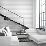 Wall murals White and grey striped background