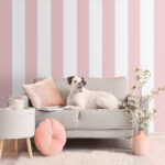 Wall murals Pink and white striped pattern.