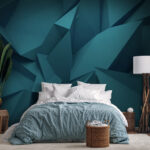 Wall murals Abstract blue geometric shapes pattern