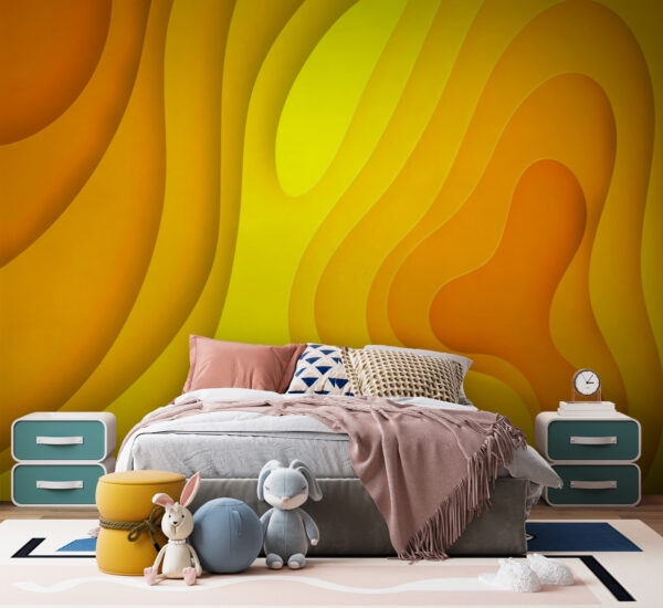 Yellow and orange paper cut shapes Wall murals Yellow and orange paper cut shapes