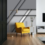 Wall murals Grey and white background