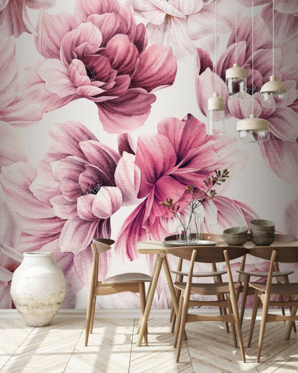 Delicate pink petals in bloom Wall murals Delicate pink petals in bloom