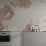 Wall murals Delicate floral line art design