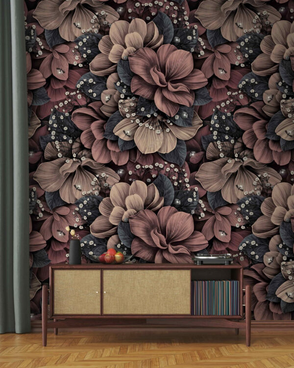 Elegant floral pattern with intricate details Wall murals Elegant floral pattern with intricate details