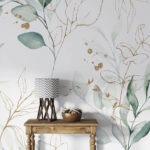 Wall murals Botanical watercolor leaves pattern.