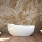 Wall murals Elegant leaves pattern in neutral tones.