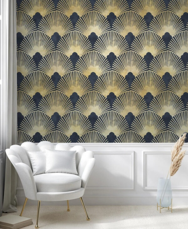 Art Deco fan pattern design Wall murals Art Deco fan pattern design