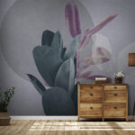 Wall murals Tropical leaves with pastel hues.