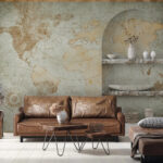 Wall murals Vintage world map illustration.