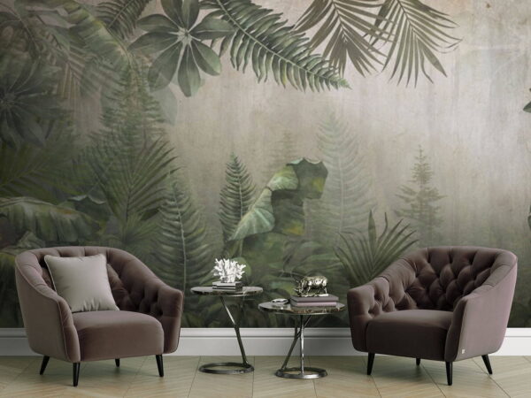 Painting of a forest Wall murals Painting of a forest