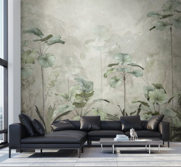 Tropical paradise with tall palms Wall murals Tropical paradise with tall palms