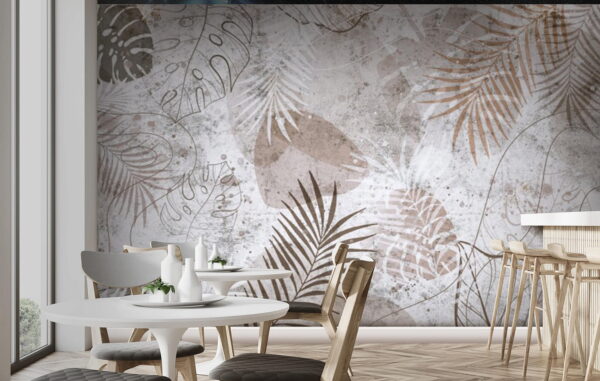 Tropical leaves in muted tones Wall murals Tropical leaves in muted tones