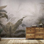Wall murals Mystical tropical foliage landscape