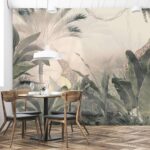 Wall murals Giraffes in a forest with trees and plants