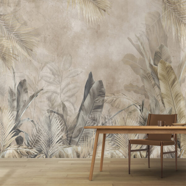 Tropical leaves with muted tones Wall murals Tropical leaves with muted tones