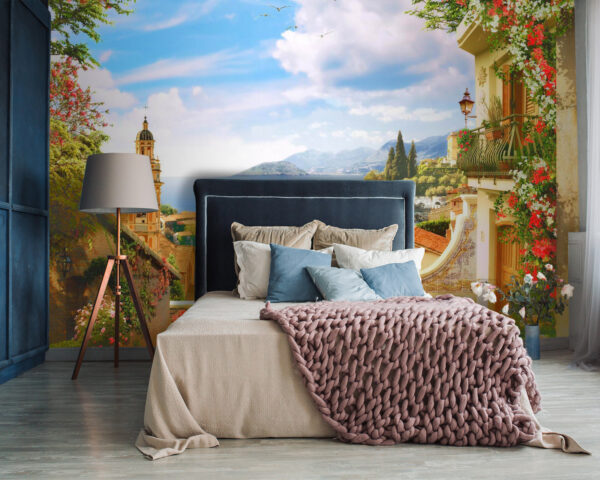 Pot with pink flowers Wall murals Pot with pink flowers