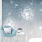 Wall murals White dandelions in the air