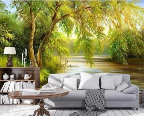 Tree with green and yellow leaves Wall murals Tree with green and yellow leaves