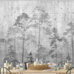 Wall murals Tree shadow on a concrete wall