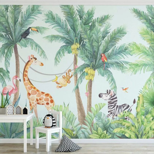 Tropical animals enjoying the jungle vibes Wall murals Tropical animals enjoying the jungle vibes