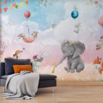 Wall murals Wall mural of animals and balloons