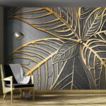 Wall murals Intricate leaf design on a backdrop