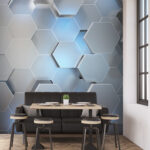 Wall murals Hexagonal modern metallic pattern design