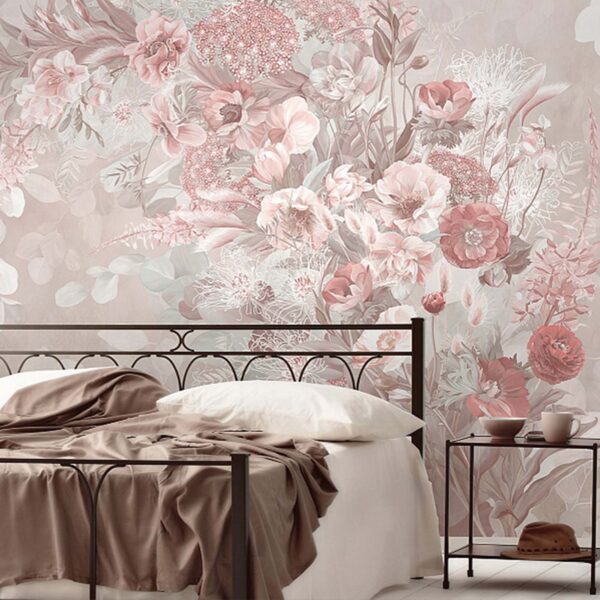Delicate blooms in soft hues Wall murals Delicate blooms in soft hues