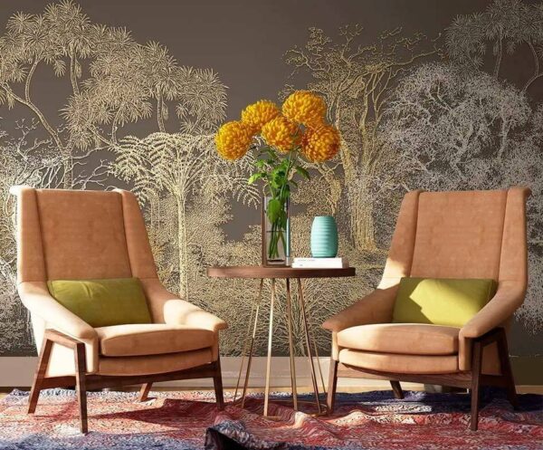Majestic trees in artistic arrangement Wall murals Majestic trees in artistic arrangement