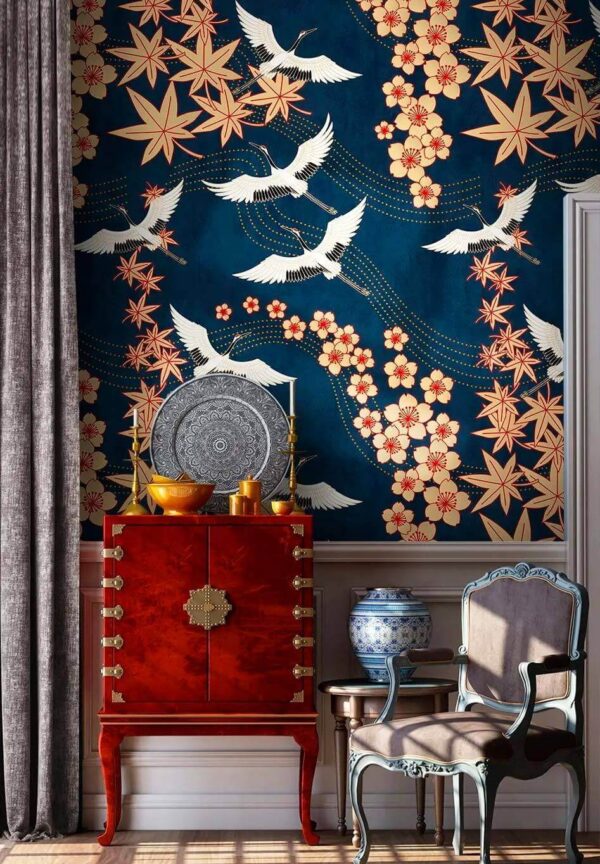 Pattern of flowers and birds Wall murals Pattern of flowers and birds