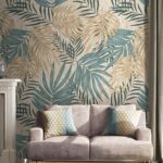 Wall murals Tropical leaf pattern in soft hues