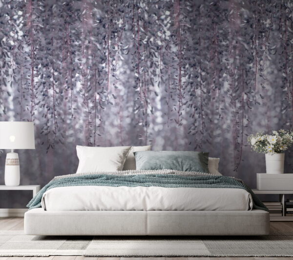 Delicate foliage draping elegantly down Wall murals Delicate foliage draping elegantly down