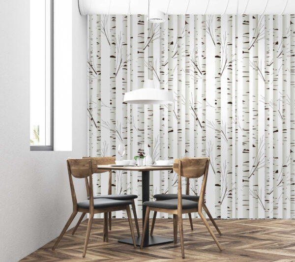 Winter birch trees pattern design Wall murals Winter birch trees pattern design
