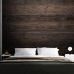 Wall murals Dark wooden plank texture background